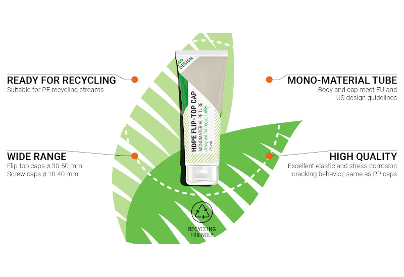 Neopac introduces first recyclable PE tube with HDPE flip-top cap
