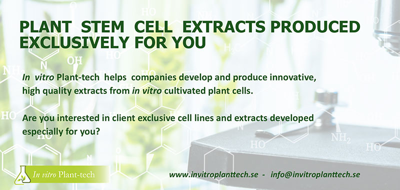 Plant stem cell extracts produced exclusively for you