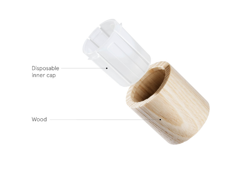 Pujolasos introduces first wooden cap with disposable plastic inner 
