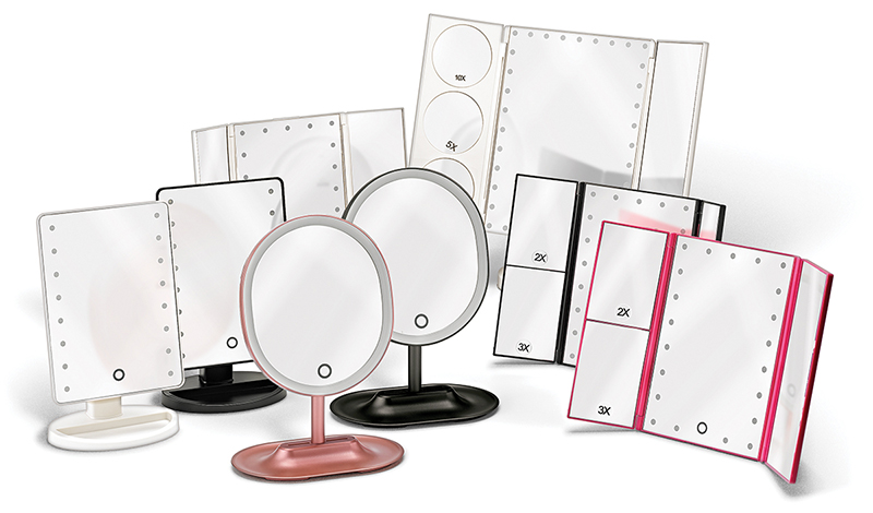 Qosmedix next-generation LED lighted table top mirror collection