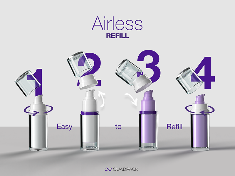 Quadpack launches the refillable version of its airless best-seller range
