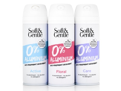 Soft & Gentle launches 0% Aluminium antiperspirant range