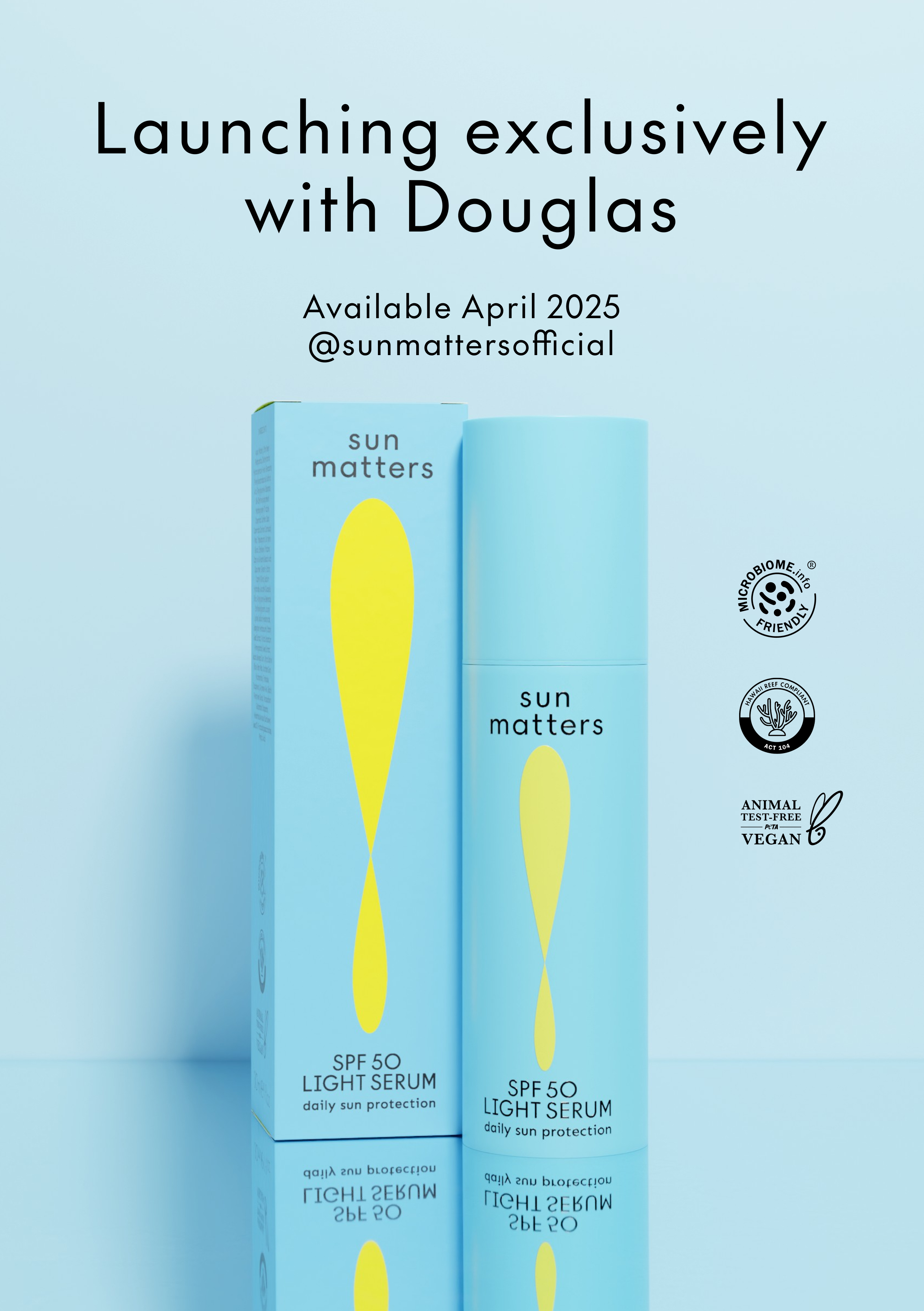 Sun Matters, the world’s first microbiome-friendly certified sunscreen retail product, launching exclusively at Douglas