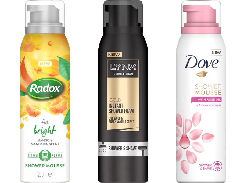 Unilever debuts new Instant Shower Mousses across Dove, Radox and Lynx 