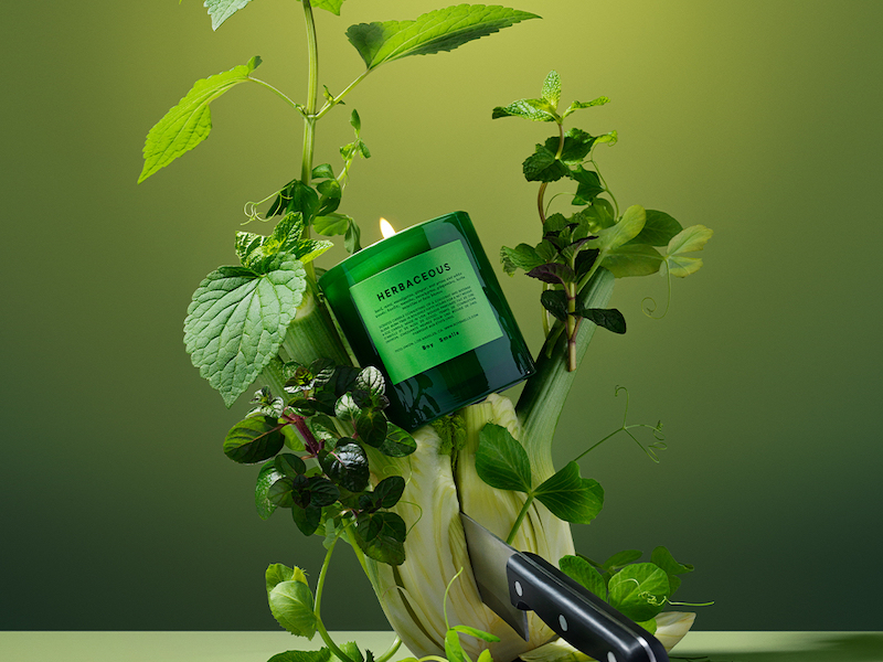 Basil, eucalyptus and grass have been combined with mint and ginger for Boy Smells’ Herbaceous candle