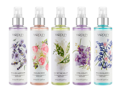 Yardley London unveils range of natural body mists